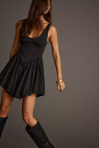 Kit Black Drop Waist Mini Dress