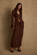 Layla Mocha Maxi Skirt