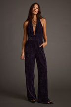 Limelight Midnight Velvet Halter Jumpsuit