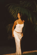 Julia White Beaded Maxi Skirt