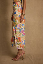 Marisol Floral Mesh Midi Skirt