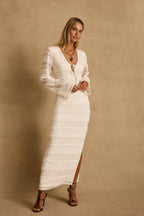 Melrose Ivory Long Sleeve Lace Maxi Dress