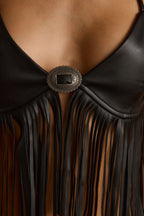 Mesa Black Fringe Bra Top