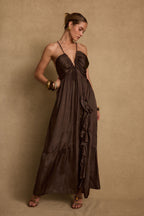 Mia Espresso Maxi Dress