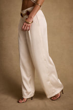 Moonlit Kiss Cream Satin Trousers