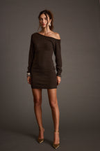 Margaret Mocha Sweater Mini Dress