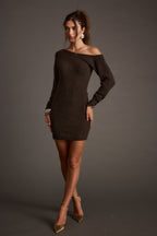 Margaret Mocha Sweater Mini Dress