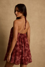 Mariana Mulberry Paisley Mini Dress