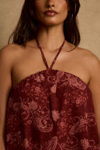 Mariana Mulberry Paisley Mini Dress