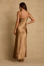 Mirabella Bronze Satin Maxi Dress