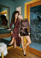 Angela Mulberry Velvet Burnout Long Sleeve Maxi Dress