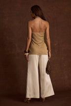 Moonlit Kiss Gold Lurex Halter Top