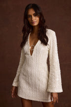 Nerina White Sequin Mini Dress