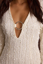 Nerina White Sequin Mini Dress