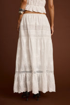 Nomad White Embroidered Maxi Skirt