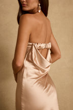 Natalia Champagne Strapless Maxi Dress