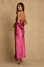 Natalia Fuschia Strapless Maxi Dress