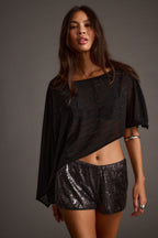Oasis Black Rhinestone Shawl