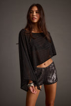Oasis Black Rhinestone Shawl