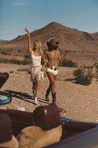 Ophelia Gold Fringe Mini Dress