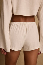 Clear Breeze Natural Linen Shorts