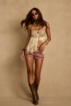 Rioja Pink Crochet Micro Shorts