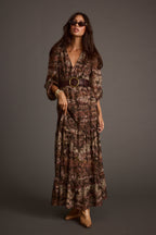 Raindance Floral Long Sleeved Maxi Dress