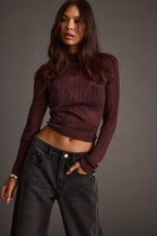 Rania Mulberry Mock Neck Top