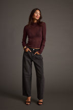 Rania Mulberry Mock Neck Top