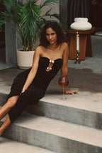 Rayne Black Embellished Maxi Dress