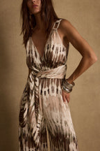 Salinas Abstract Satin Jumpsuit