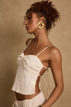 Silvia Ivory Sequin Top