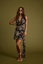 Sofia Black Floral Mini Dress