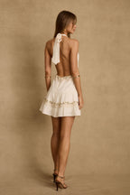 Solana White Halter Mini Dress