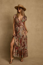 Sundance Rust Multi Printed Maxi Dress