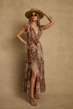 Sundance Rust Multi Printed Maxi Dress