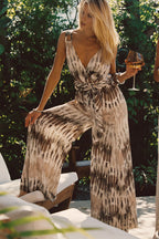 Salinas Abstract Satin Jumpsuit