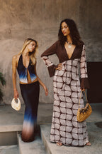 Thea Block Print Maxi Dress