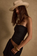 Solane Black Strapless Top