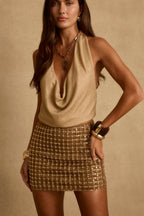 Solene Gold Halter Top