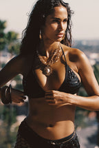 Sombra Black Sequin Bikini Top