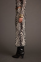 Taryn Zebra Mesh Midi Skirt