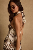 Taza Abstract Satin Halter Top