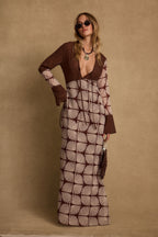 Thea Block Print Maxi Dress