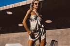 Taza Abstract Satin Halter Top