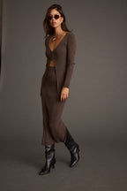 Tusk Mocha Sweater Midi Skirt