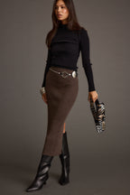 Tusk Mocha Sweater Midi Skirt