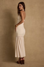 Viviana Cream Halter Maxi Dress