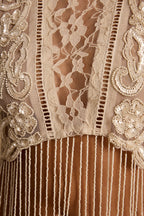 Wild Moon Cream Beaded Top