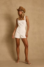Winona White Denim Romper